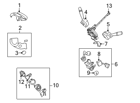 2009 Hyundai Elantra Shroud, Switches & Levers Switch Assembly-Door Warning Diagram for 931702L000