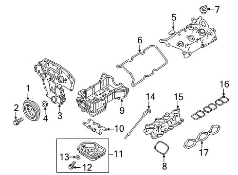 2020 Nissan Pathfinder Filters Gasket-Intake Manifold Diagram for 14035-6KA0B