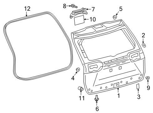 2019 Toyota RAV4 Gate & Hardware Lift Gate Seal Diagram for 67837-0R040