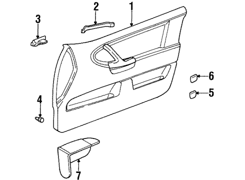 1993 BMW 325i Interior Trim - Door Left Door Handle Cap Diagram for 51418172019