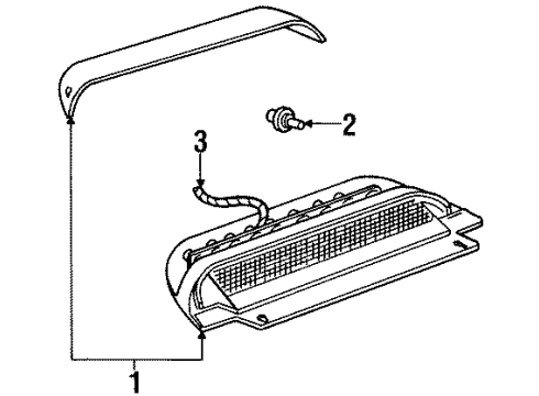 1999 Mercury Mystique Bulbs High Mount Lamp Diagram for F8RZ-13A613-AAPTM