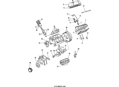 1987 Oldsmobile Cutlass Salon Engine Mounting Cover-Valve Rocker Arm-Right Diagram for 25525250