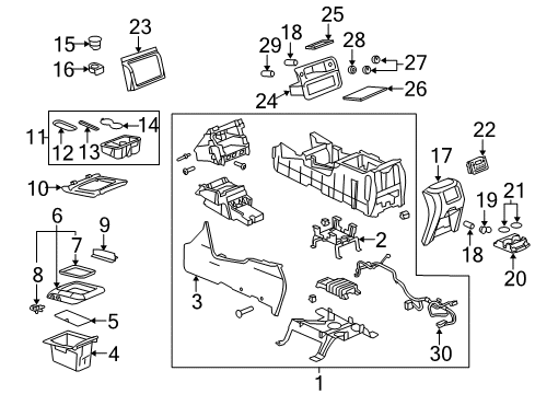 Diagram for 2004 Chevrolet Tahoe Center Console