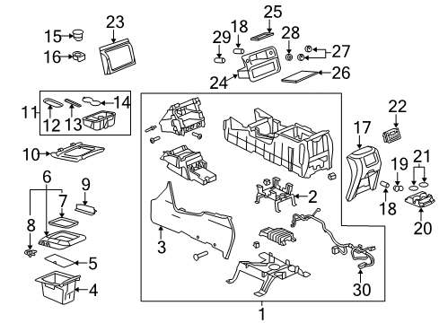 2005 GMC Yukon Center Console Compartment Asm, Front Floor *Neutral Diagram for 88986696