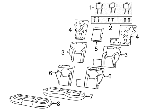 2017 Jeep Renegade Rear Seat Components HEADREST-Rear Diagram for 5YS25PS4AA
