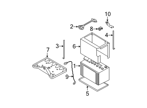 2005 Nissan Maxima Battery Cable Assy-Battery Earth Diagram for 24080-7Y000