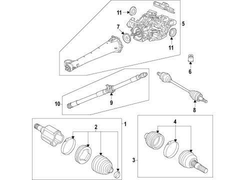 2020 Cadillac XT6 Rear Axle, Axle Shafts & Joints, Differential, Drive Axles, Propeller Shaft Outer CV Joint Diagram for 84650829