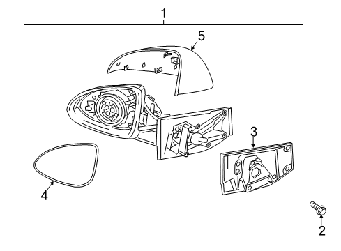 2014 Chevrolet Spark EV Outside Mirrors Mirror Assembly Diagram for 95434295