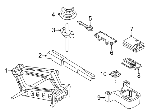 2017 Ford Mustang Jack & Components Lug Wrench Diagram for FR3Z-17032-A