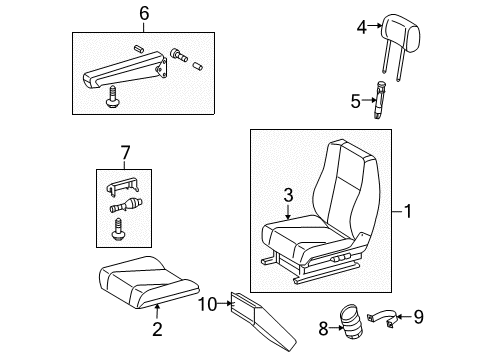 2003 Dodge Sprinter 3500 Front Seat Components Holder-Cup Diagram for 5125041AA