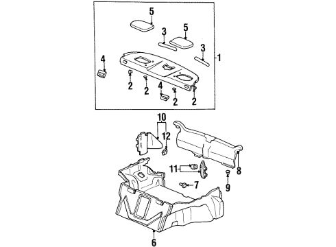 1999 Acura CL Interior Trim - Rear Body Lid, Left Rear Panel (Star Black) Diagram for 84691-SY8-A00ZA