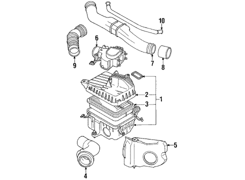 1992 Toyota 4Runner Filters Cleaner Assy, Air Diagram for 17700-35360