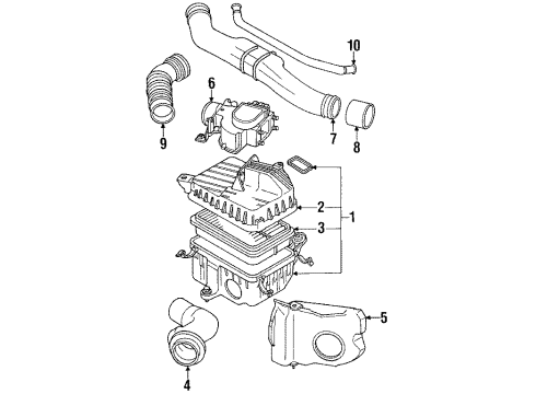 1992 Toyota 4Runner Filters Duct Sub-Assy, Cool Air Diagram for 53207-35040