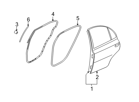 2009 Kia Rio Rear Door Regulator Assembly-Rear Door Diagram for 834031G010