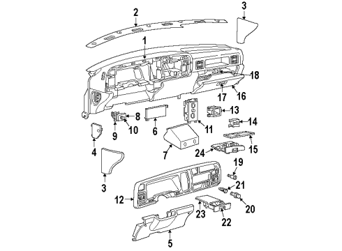 1995 Dodge Ram 1500 Switches Holder-Instrument Panel Diagram for 55115831