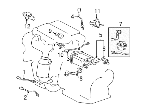 2005 Toyota Camry Emission Components Vapor Canister Diagram for 77740-06141