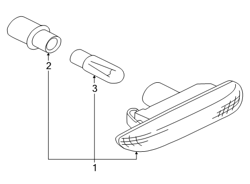 2001 BMW 325Ci Side Repeater Lamps Additional Turn Indicator Lamp, Left Diagram for 63138370719