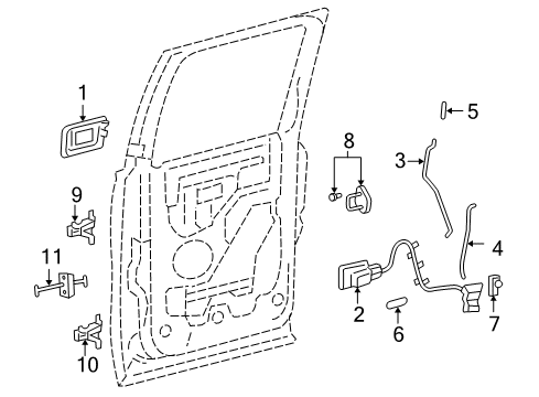 2006 Ford F-150 Door & Components Lock Knob Cover Diagram for 8L3Z-1631458-AA