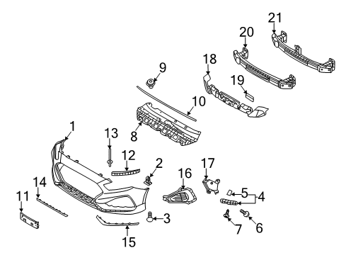 2018 Hyundai Sonata Fog Lamps Bracket-Front Bumper Side Support, RH Diagram for 86556-C1700