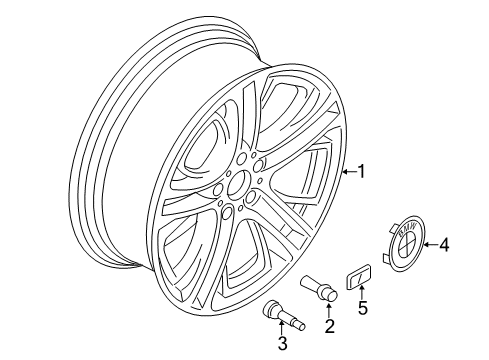 2017 BMW X4 Wheels, Covers & Trim M Double Spoke 310 - Single wheel front, without tire 8.5J x 20 Diagram for 36116787582