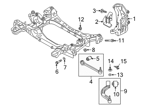 2018 Kia Stinger Front Suspension Components, Lower Control Arm, Stabilizer Bar DEFLECTOR, LH Diagram for 51765J5050
