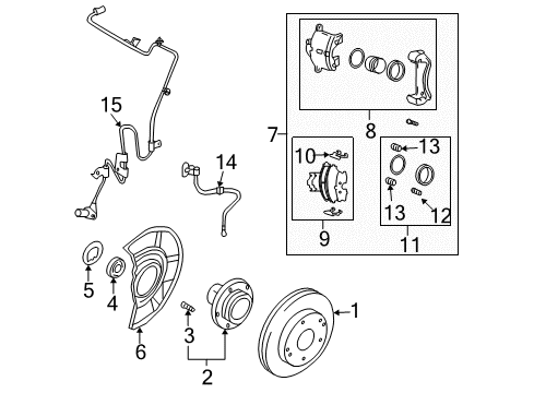 2003 Hyundai Tiburon Anti-Lock Brakes Sensor Assembly-Abs Real Wheel , RH Diagram for 95690-2C100