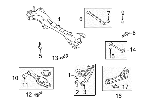 2007 Kia Optima Rear Suspension Components, Lower Control Arm, Upper Control Arm, Stabilizer Bar Washer-Plain Diagram for 13508-12006-K