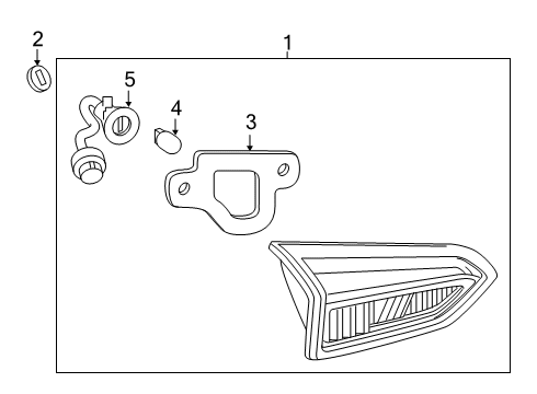 2020 Buick Envision Bulbs Back Up Lamp Assembly Diagram for 84543164