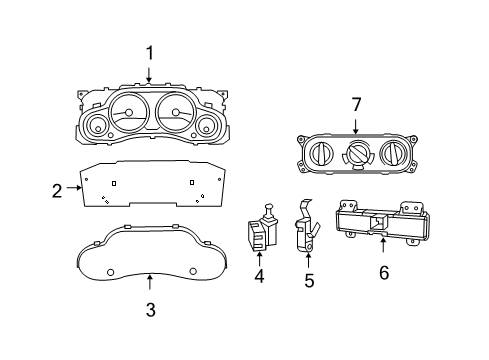 2009 Jeep Wrangler Switches Cluster-Instrument Panel Diagram for 5172632AD