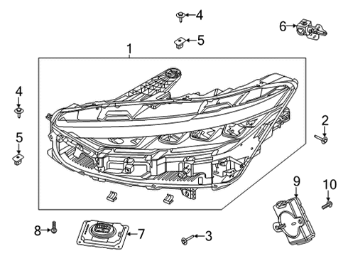 2021 Ford Mustang Mach-E Headlamps Headlamp Bolt Diagram for -W705470-S442