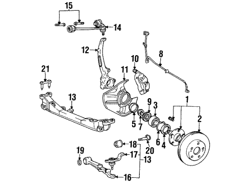 1990 Lexus LS400 Anti-Lock Brakes Relay, Skid Control Diagram for 88263-14120