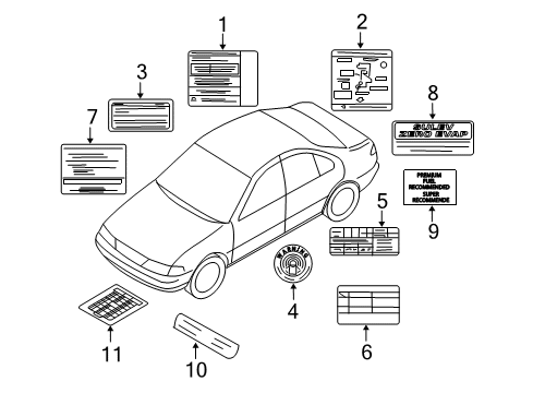 2002 Nissan Sentra Information Labels Label Air Conditioner Diagram for 27090-4Z000