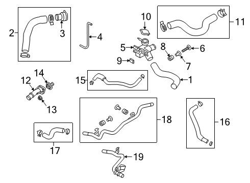 2022 Kia Forte Hoses & Lines Fitting-COOLANT INLE Diagram for 256312E010