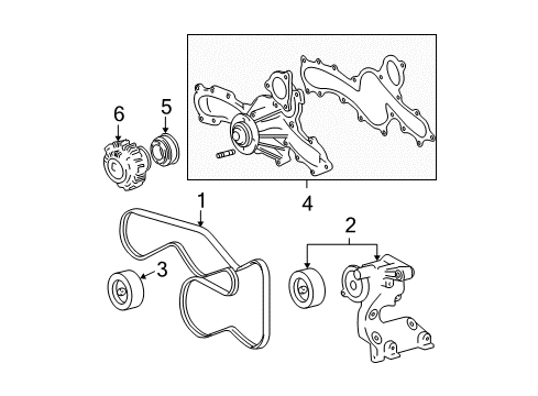 2008 Toyota Tundra Belts & Pulleys Fan & Alternator V Belt Diagram for 99366-H2230