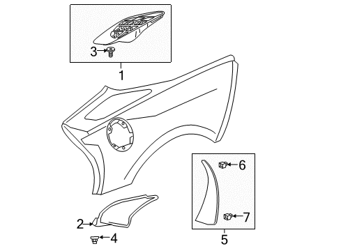 2018 Chevrolet Corvette Exterior Trim - Quarter Panel Scoop Diagram for 22898851