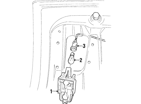 2001 Cadillac Catera Backup Lamps Socket, Rear Fog Lamp Diagram for 9193428