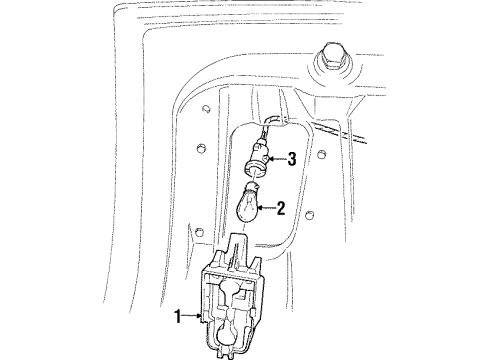 1999 Cadillac Catera Backup Lamps Socket, Rear Fog Lamp Diagram for 90141632