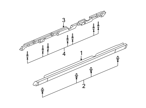 2005 Saturn Ion Exterior Trim - Pillars, Rocker & Floor Rocker Molding Diagram for 22705580