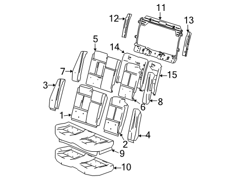 2005 Pontiac Grand Prix Rear Seat Components Pad Asm, Rear Seat Cushion Diagram for 19123112