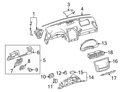 2008 Lexus IS250 Cluster & Switches, Instrument Panel Lamp Assy, Interior Illumination, NO.2 Diagram for 81090-53010
