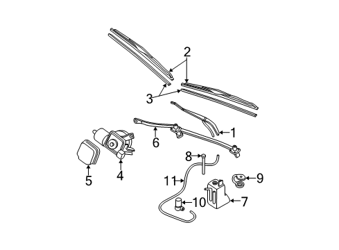 1997 Buick Park Avenue Wiper & Washer Components Motor Cover Diagram for 12487675