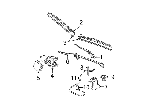 2005 Buick Park Avenue Wiper & Washer Components Washer Pump Diagram for 12463084