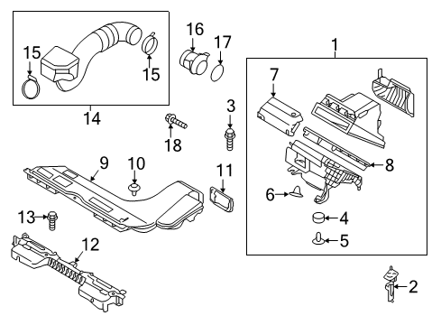 2016 Hyundai Sonata Filters Shield-Air Intake Diagram for 28213-C1100