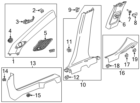 2020 Cadillac XT4 Interior Trim - Pillars, Rocker & Floor Front Sill Plate Diagram for 84400738