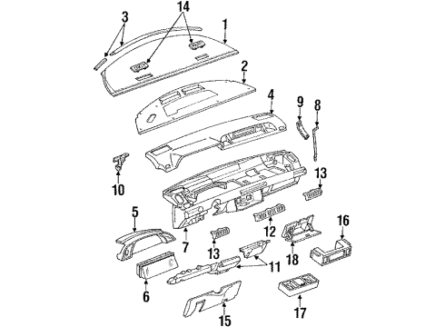 1992 Pontiac Trans Sport Instrument Panel Tray, Ashtray Opening Filler Diagram for 12510470
