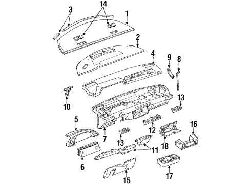 1992 Pontiac Trans Sport Instrument Panel Switch, Windshield Wiper & Windshield Washer(W/Rear Window Wiper & Washer) Diagram for 10222498