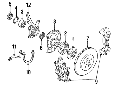 1998 Mitsubishi 3000GT Front Brakes Hose-Brake Diagram for MR129781