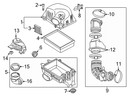 2018 Buick Encore Air Intake Outlet Duct Clamp Diagram for 13315931