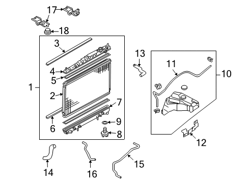 2006 Infiniti Q45 Radiator & Components Tank-Radiator, Upper Diagram for 21412-AR000