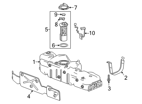 2019 GMC Sierra 1500 Fuel Supply Fuel Tank Fuel Pump Module Kit (W/O Fuel Level Sensor) Diagram for 84505350